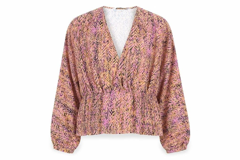 Zara Women's Multicoloured V-Neck Blouse Size M