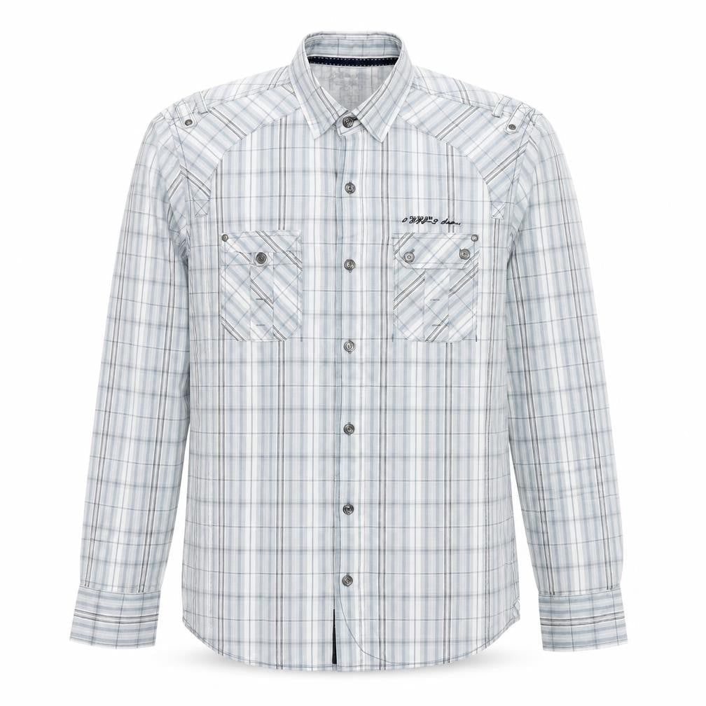 Next Men's Blue Check Button-Up Shirt M