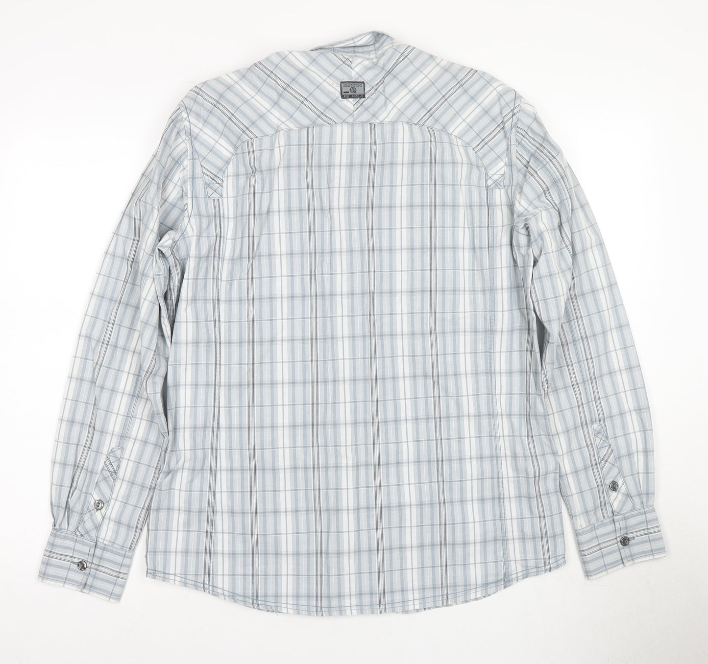 Next Men's Blue Check Button-Up Shirt M