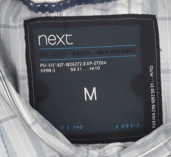 Next Men's Blue Check Button-Up Shirt M