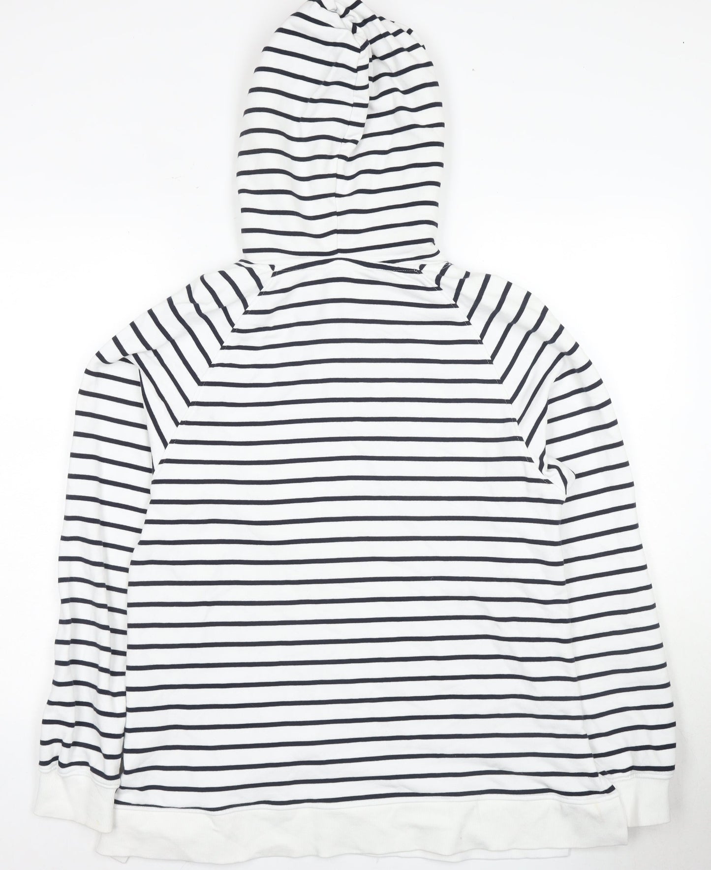 Marks and Spencer Women's Striped Pullover Hoodie M White