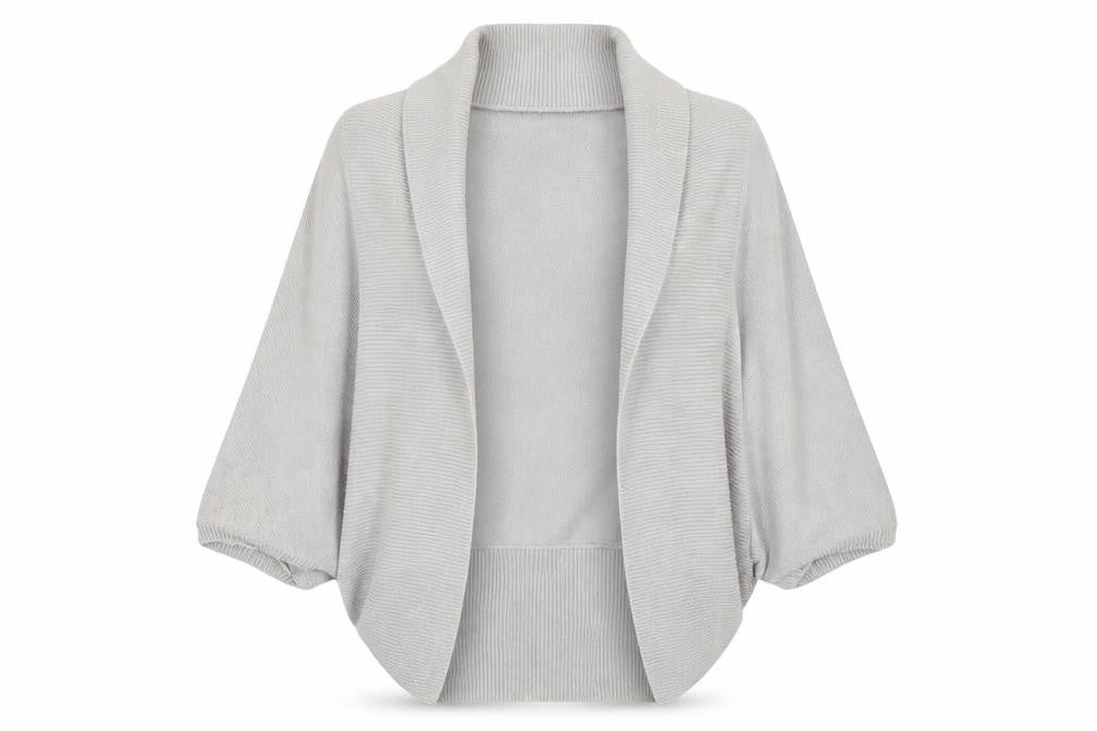 Zara Women's Grey Cape Cardigan M Linen Blend