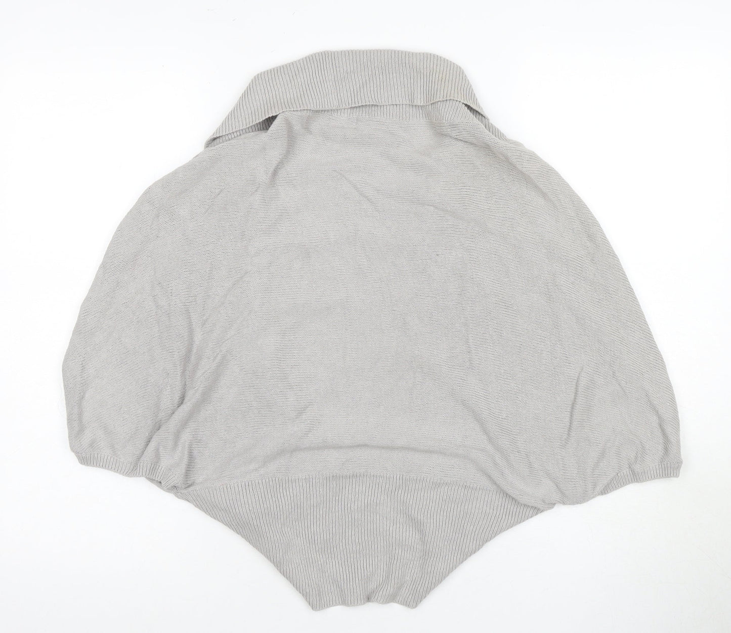Zara Women's Grey Cape Cardigan M Linen Blend