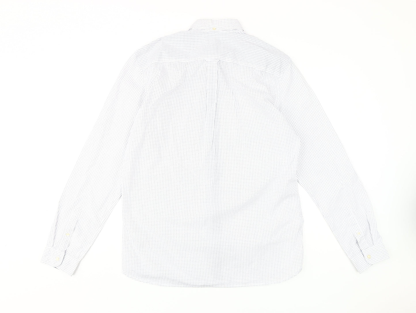 Next Men's White Check Dress Shirt L Regular Fit