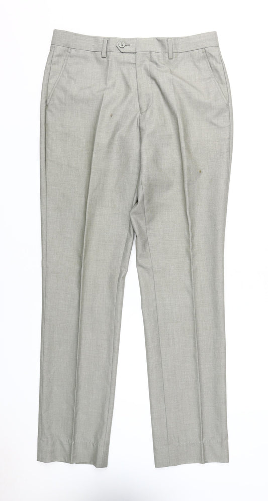 Dan John Men's Grey Dress Pants - Size L, Regular Fit