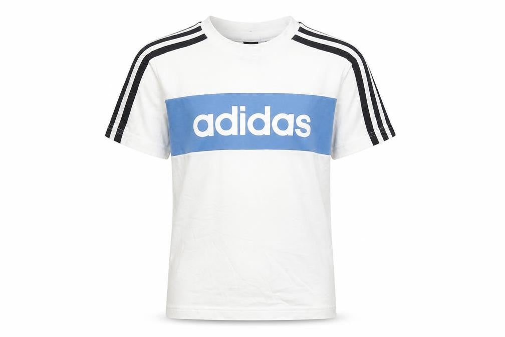 Adidas Boys White Graphic T-Shirt, Size 5-6 Years