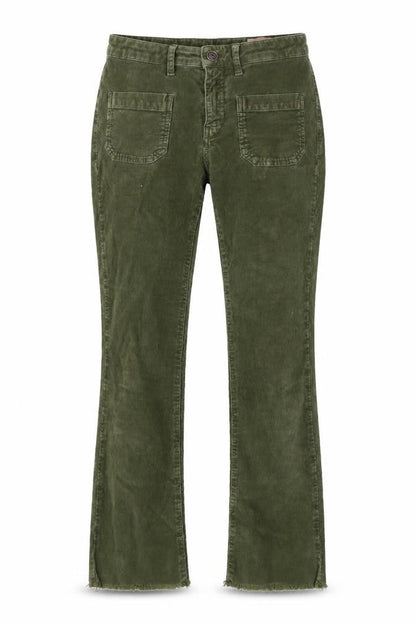 ottod'Ame Women's Green Corduroy Trousers Size 25