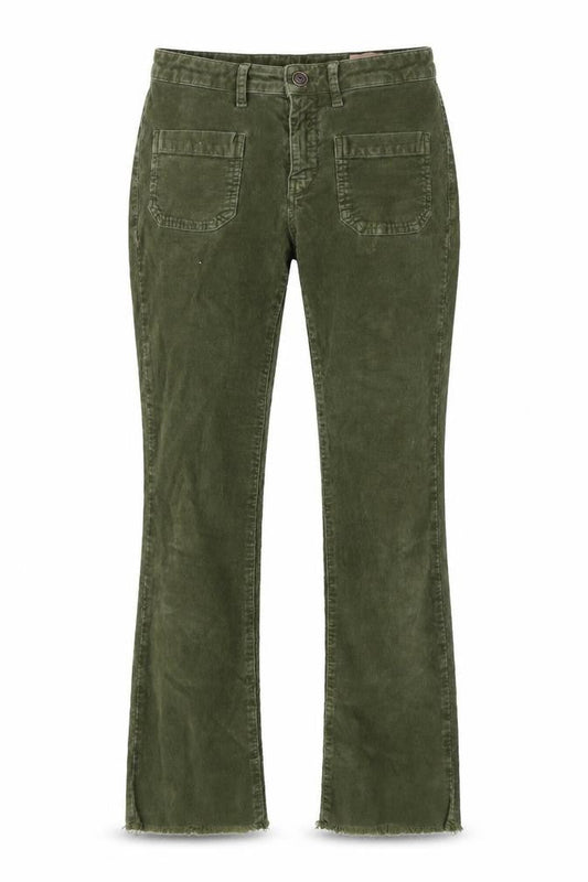 ottod'Ame Women's Green Corduroy Trousers Size 25