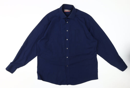 Marks and Spencer Men's Blue Long Sleeve Dress Shirt 16.5