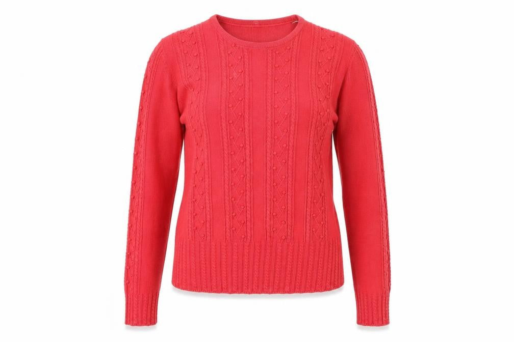 Country Casuals Women's Red Cable Knit Pullover Jumper S