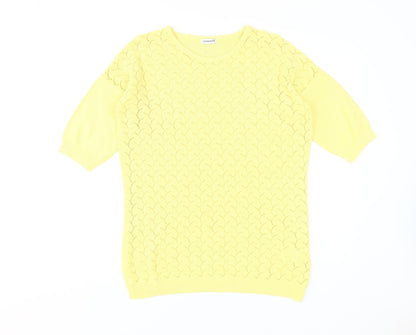 Damart Women's Yellow Knit Pullover Jumper, Size S
