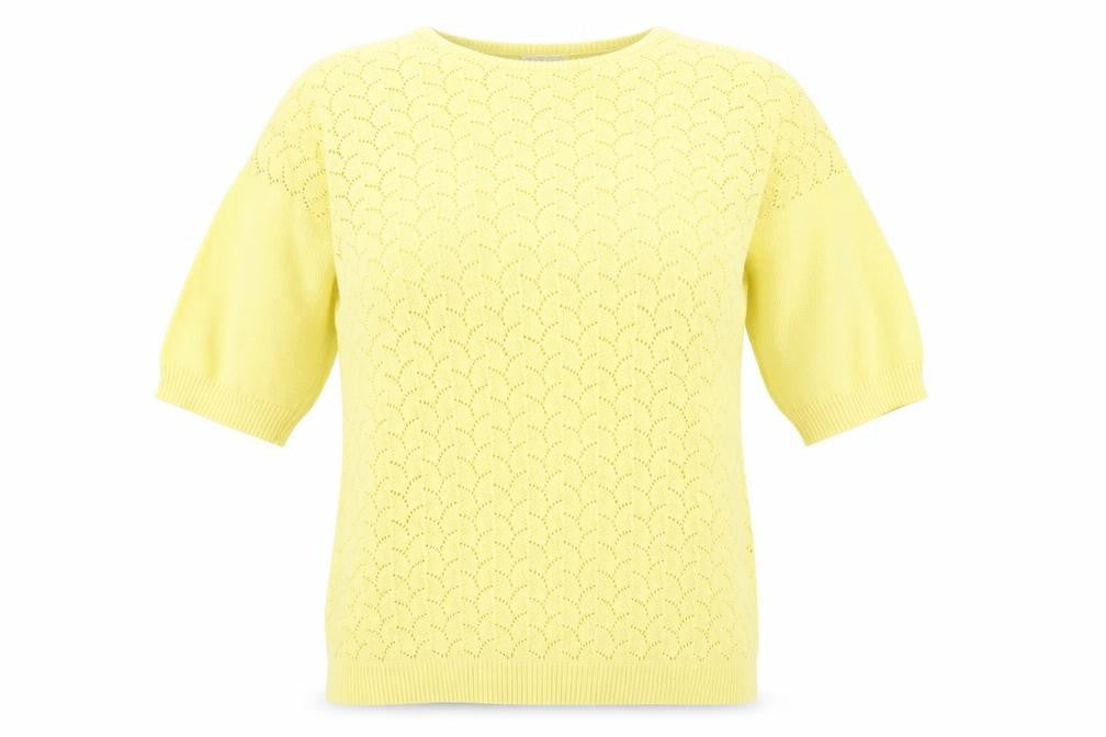 Damart Women's Yellow Knit Pullover Jumper, Size S