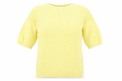 Damart Women's Yellow Knit Pullover Jumper, Size S