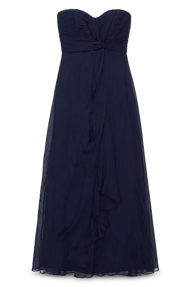 Coast Women's Blue Silk Strapless A-Line Dress Size 8