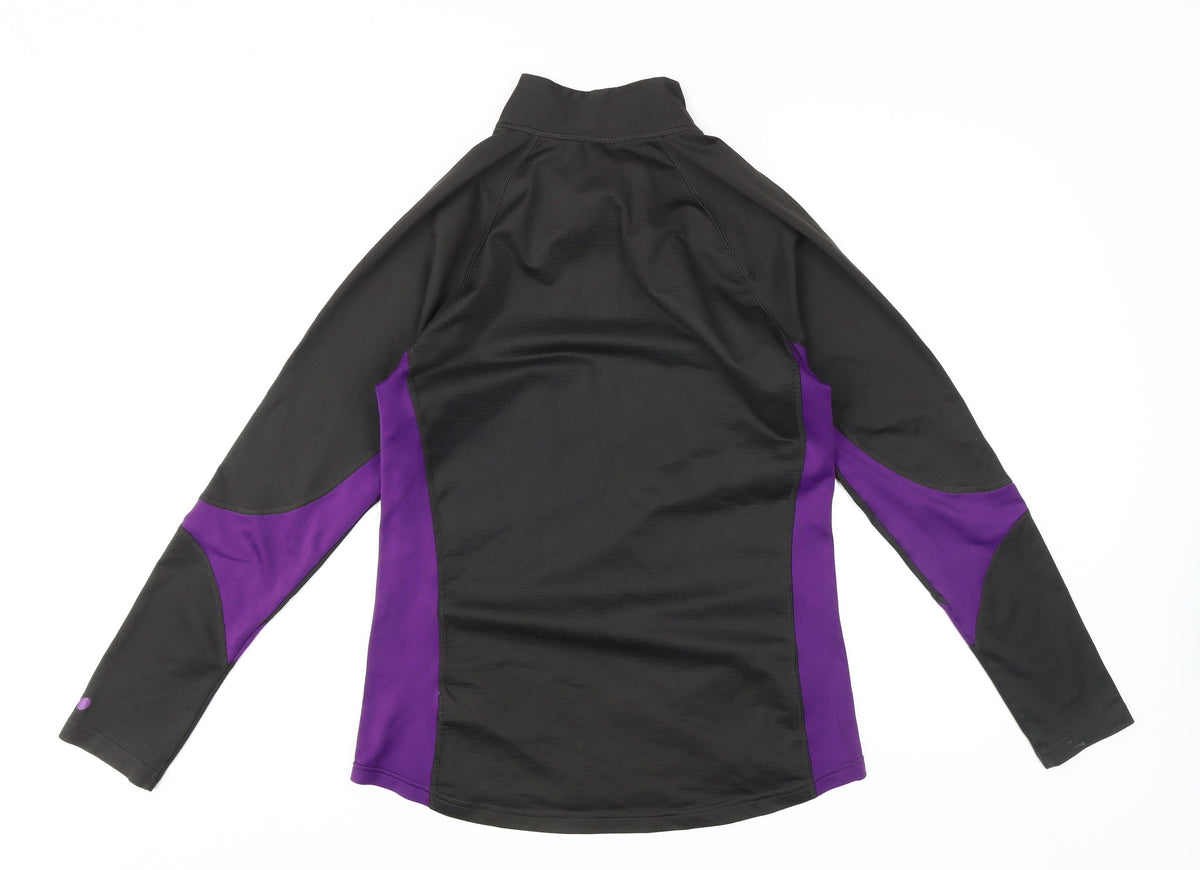 Wedze Women's Black/Purple 1/4 Zip Ski Pullover, Size 12