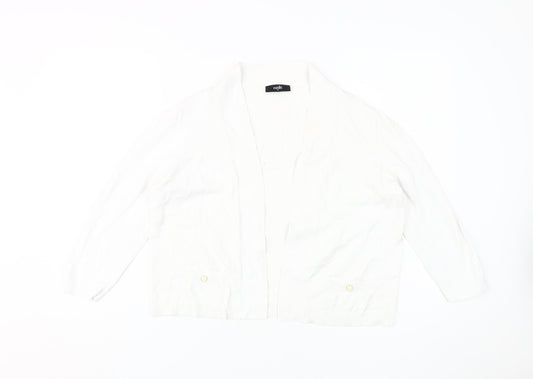 Wallis Womens White Cardigan, Size M, Long Sleeve