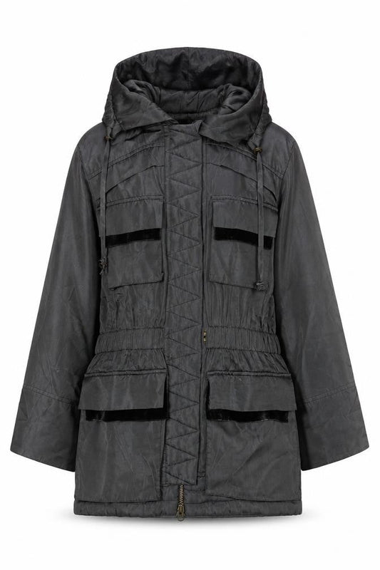 Nanette Lepore Women's Green Hooded Parka Jacket XS