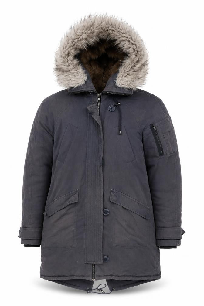 ASOS Men’s Black Parka Jacket, Size 38, Winter-Ready