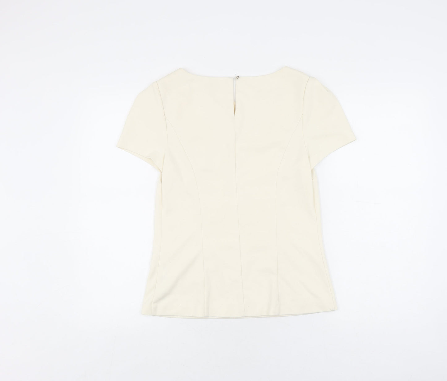 Oasis Women’s Ivory Blouse, Size 10, Short Sleeve