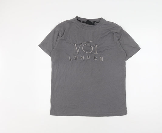 Voi London Men's Grey M T-Shirt with Logo