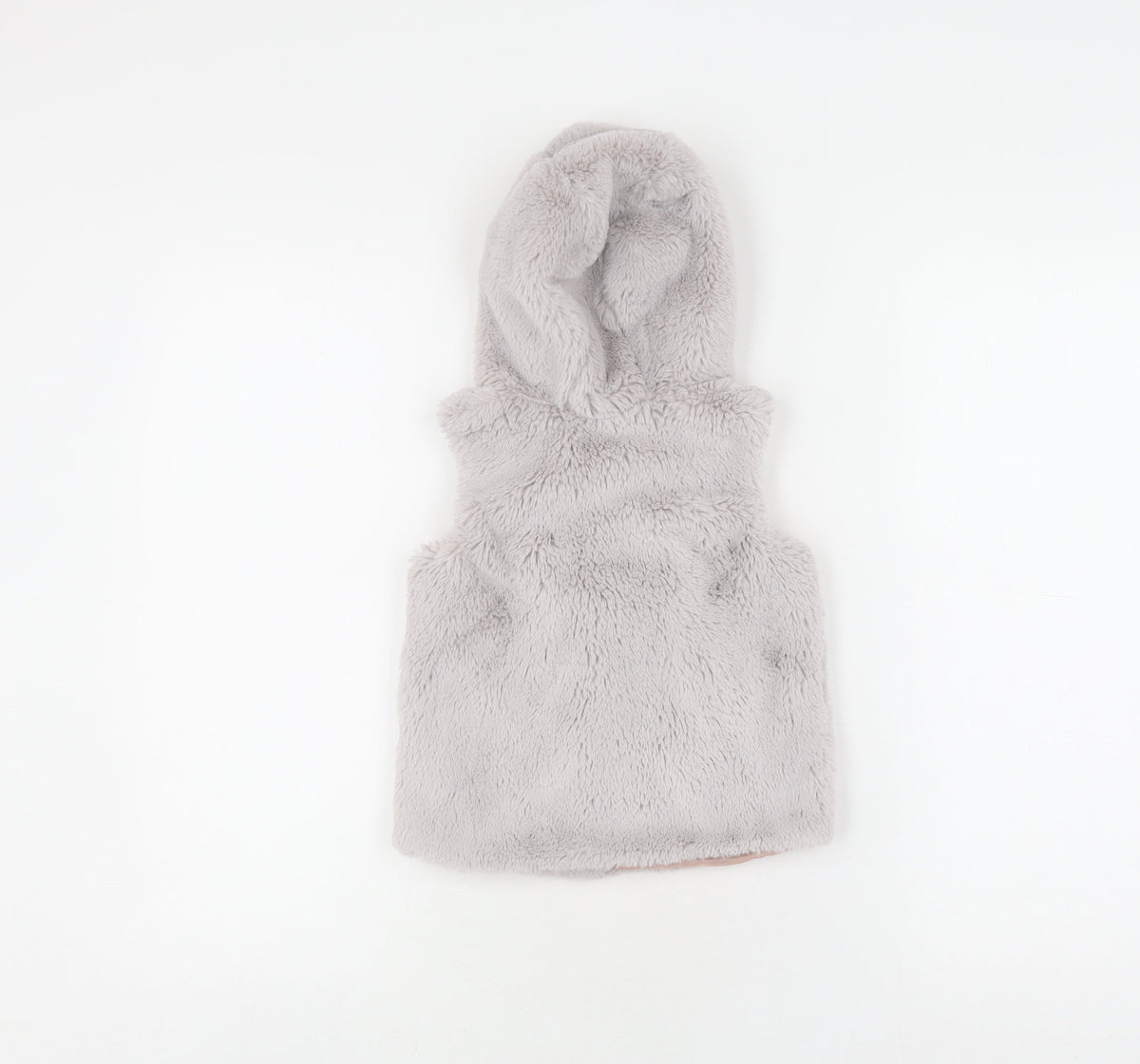 Back view of Cath Kidston girls’ grey hooded puffer jacket 2-3 years