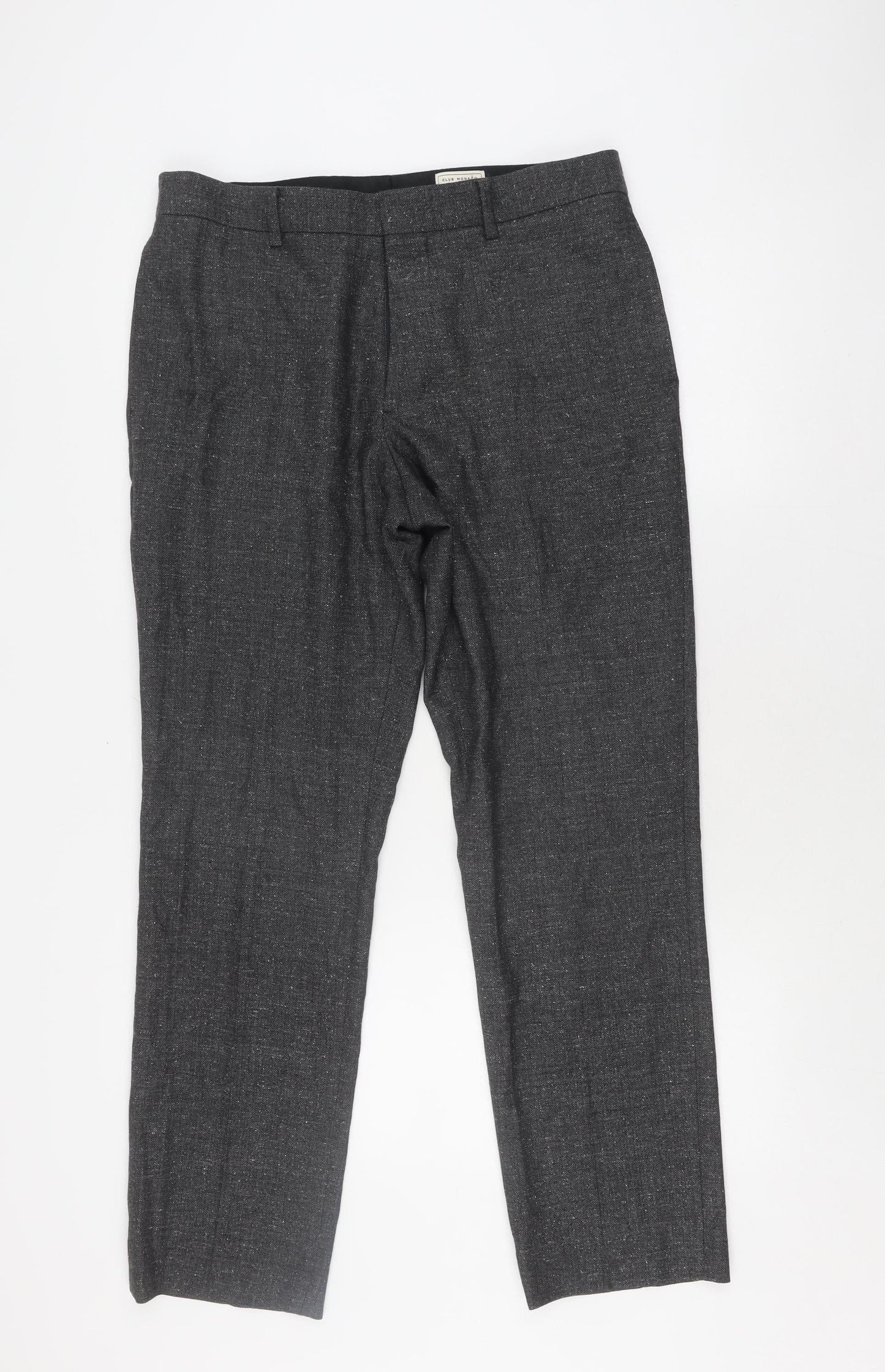 Club Monaco Men's Black Trousers, 32, Classic Fit