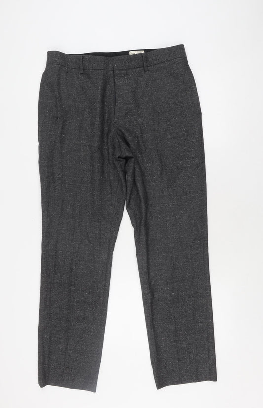 Club Monaco Men's Black Trousers, 32, Classic Fit