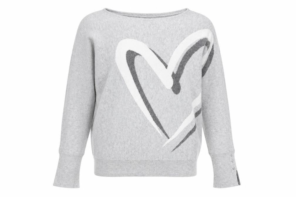 Mint Velvet Women's Grey XS Heart Pullover Jumper