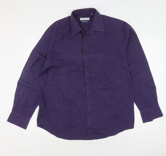 Jack Reid Men's Purple Long Sleeve Shirt 15.5