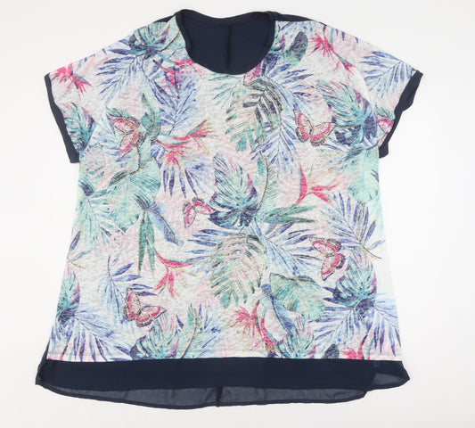 Yours Women's Multicoloured Tropical Floral Top Size 2