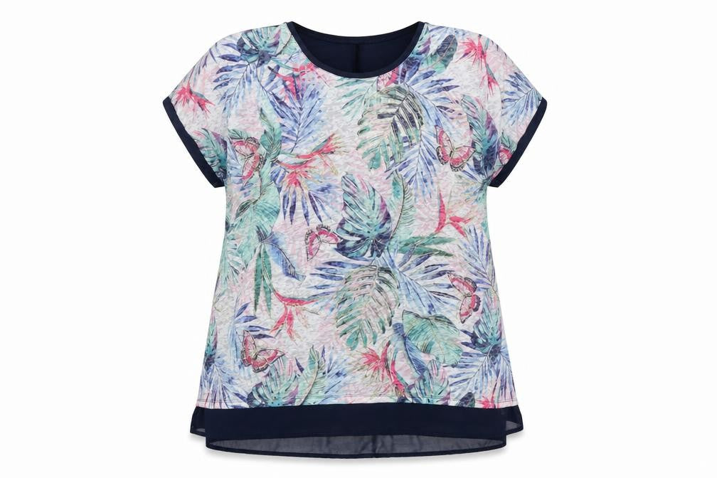 Yours Women's Multicoloured Tropical Floral Top Size 2