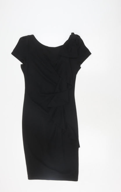 Additional front view of Red Herring Women's Black Sheath Dress, size 8, Party