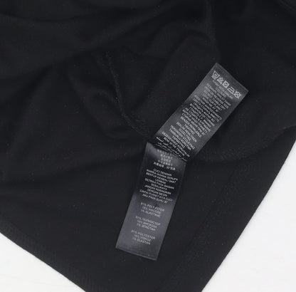 Close-up detail of Red Herring Women's Black Sheath Dress, size 8, Party