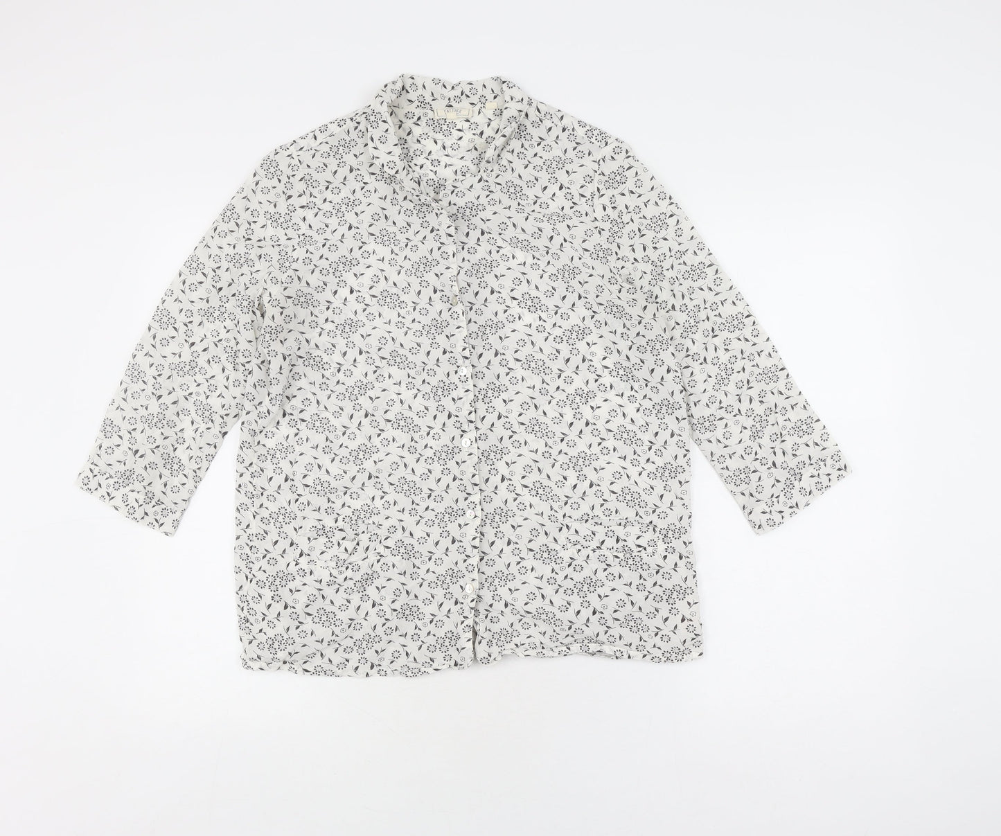Fat Face Women's White Floral Button-Up Shirt