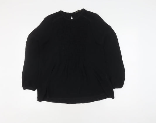 Zara Women's Black Basic Blouse, Size S, Elegant Casual Wear