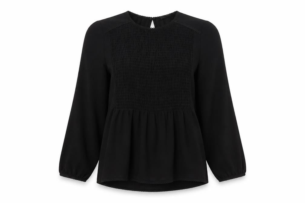 Zara Women's Black Basic Blouse, Size S, Elegant Casual Wear