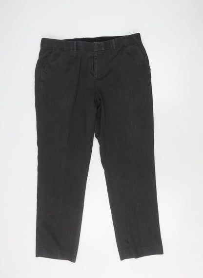Savile Row Men's Black Dress Pants 36 Regular
