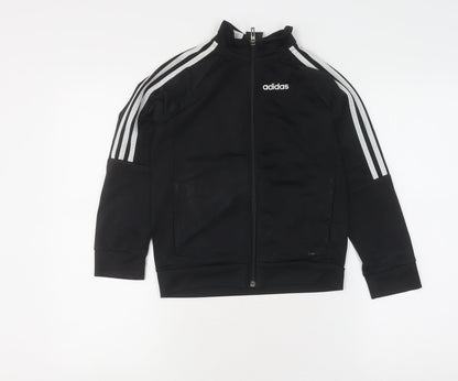 Additional front view of Adidas boys’ black track jacket 7-8 years