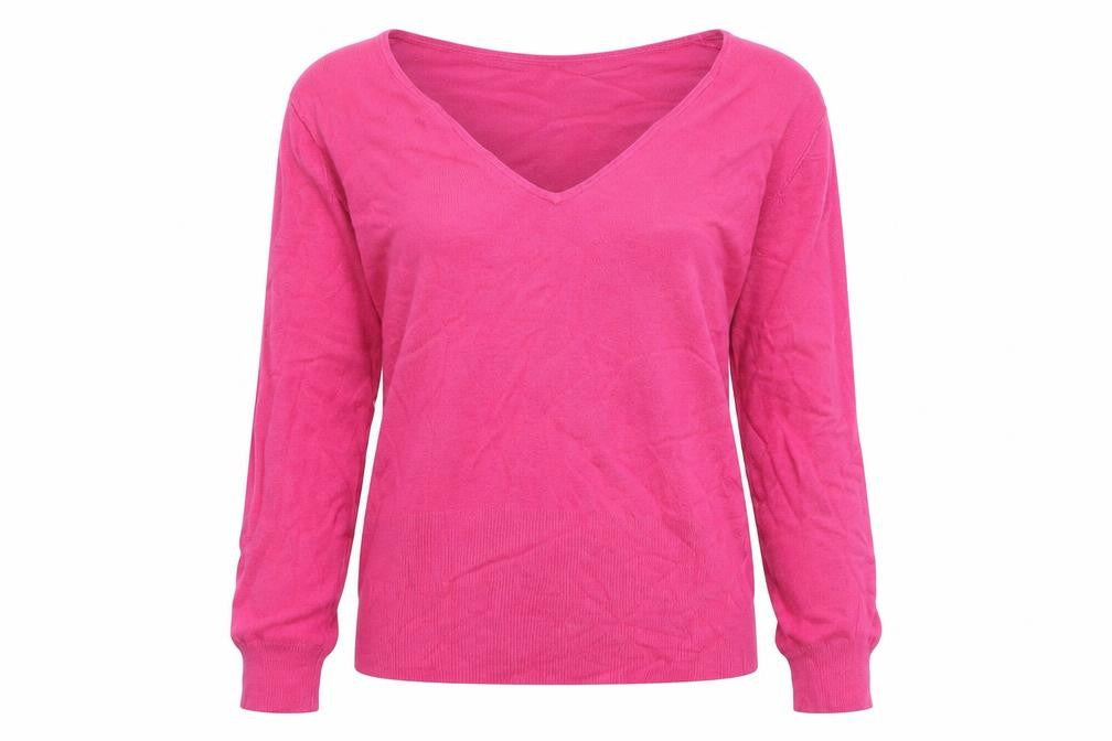 Jeff Banks Women's Pink V-Neck Pullover M