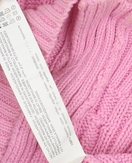 Stradivarius Women's Pink Cardigan, S, V-Neck Knit