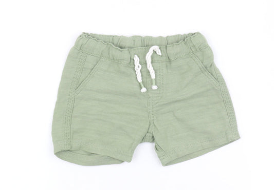 H&M Unisex Baby Green Cotton Shorts - Size 6-9 Months