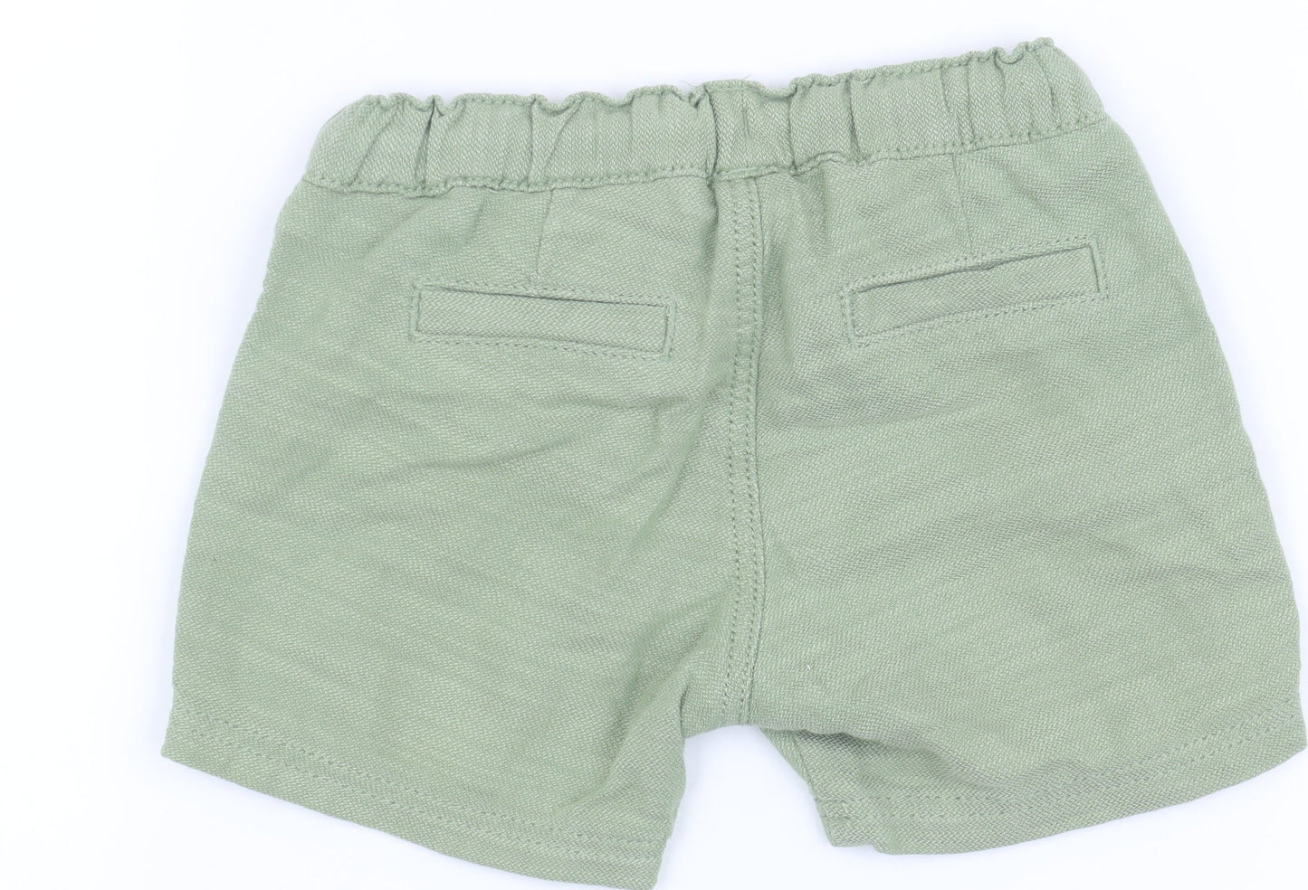 H&M Unisex Baby Green Cotton Shorts - Size 6-9 Months