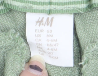 H&M Unisex Baby Green Cotton Shorts - Size 6-9 Months