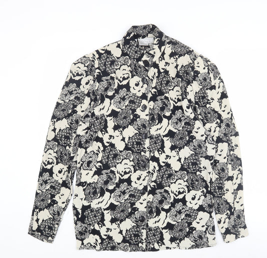 Options at Austin Reed Women's Black Floral Blouse - Size 10