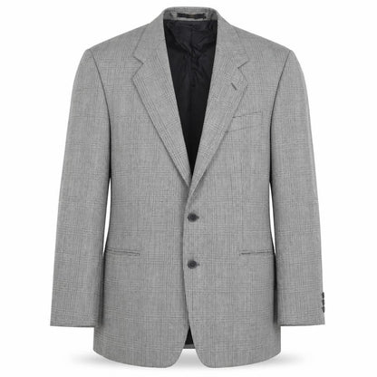 HR Tailoring Men's Grey Checked Blazer, Size 44R