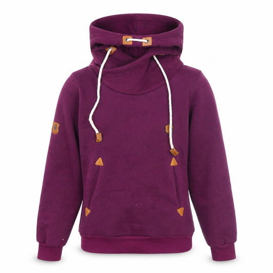 Women's Purple Pullover Hoodie, Size C, Logo Accents