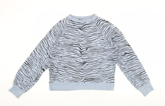 Fox & Taylor Women's Blue Animal Print Pullover Sweatshirt