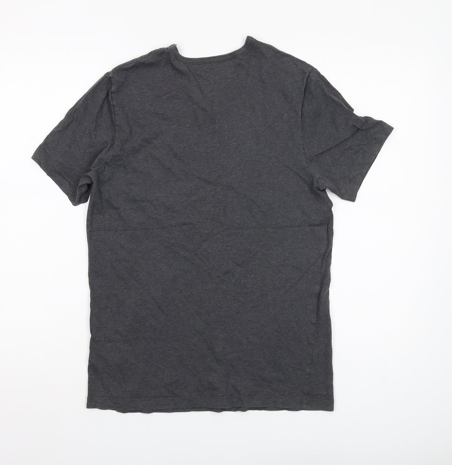 Hugo Boss Men's Grey Cotton V-Neck T-Shirt, Size S