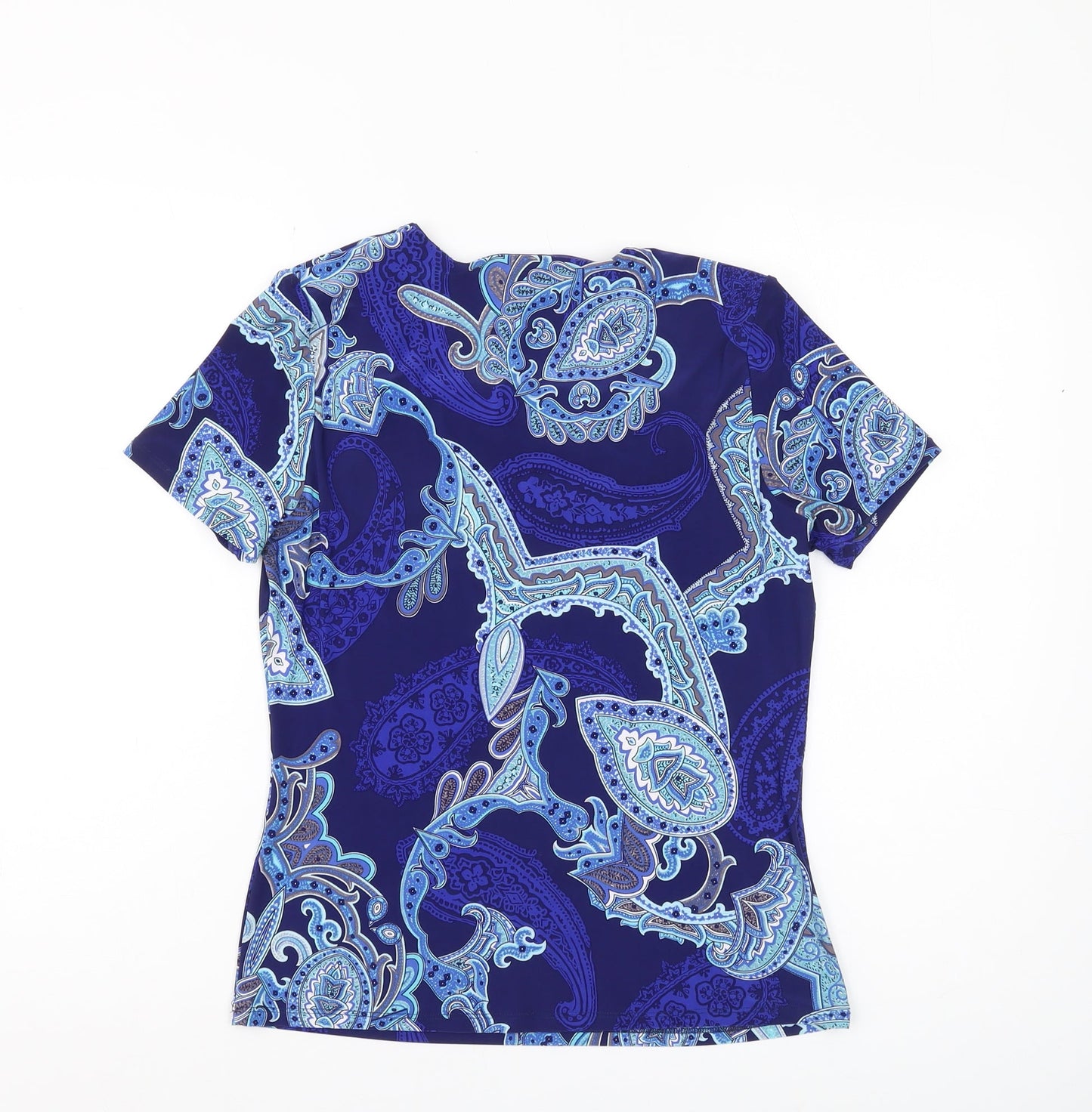 CC Women's Blue Paisley T-Shirt, Size S, Casual Style