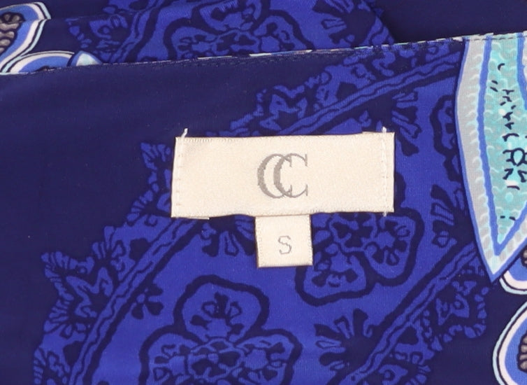 CC Women's Blue Paisley T-Shirt, Size S, Casual Style